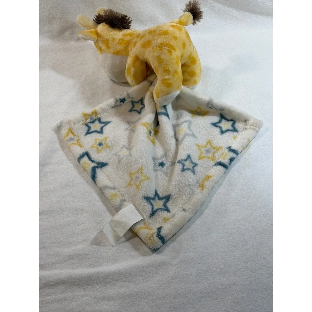 Little Beginnings Yellow Giraffe Baby Security Blanket Star Lovey Plush Toy